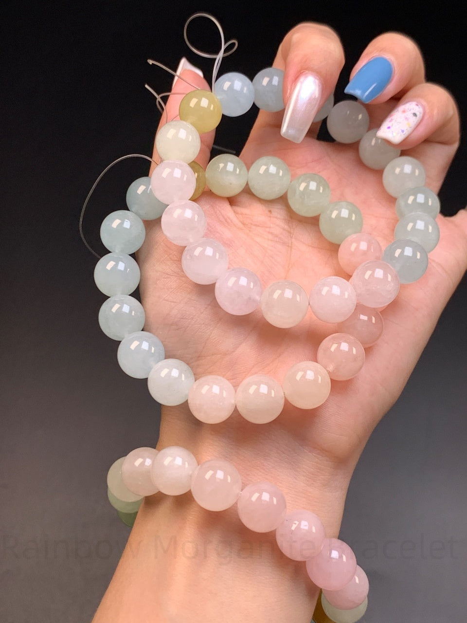Rainbow Morganite Bracelet - Love & Harmony Crystal Jewelry | Handmade for Romance, Self-Care & Emotional Balance