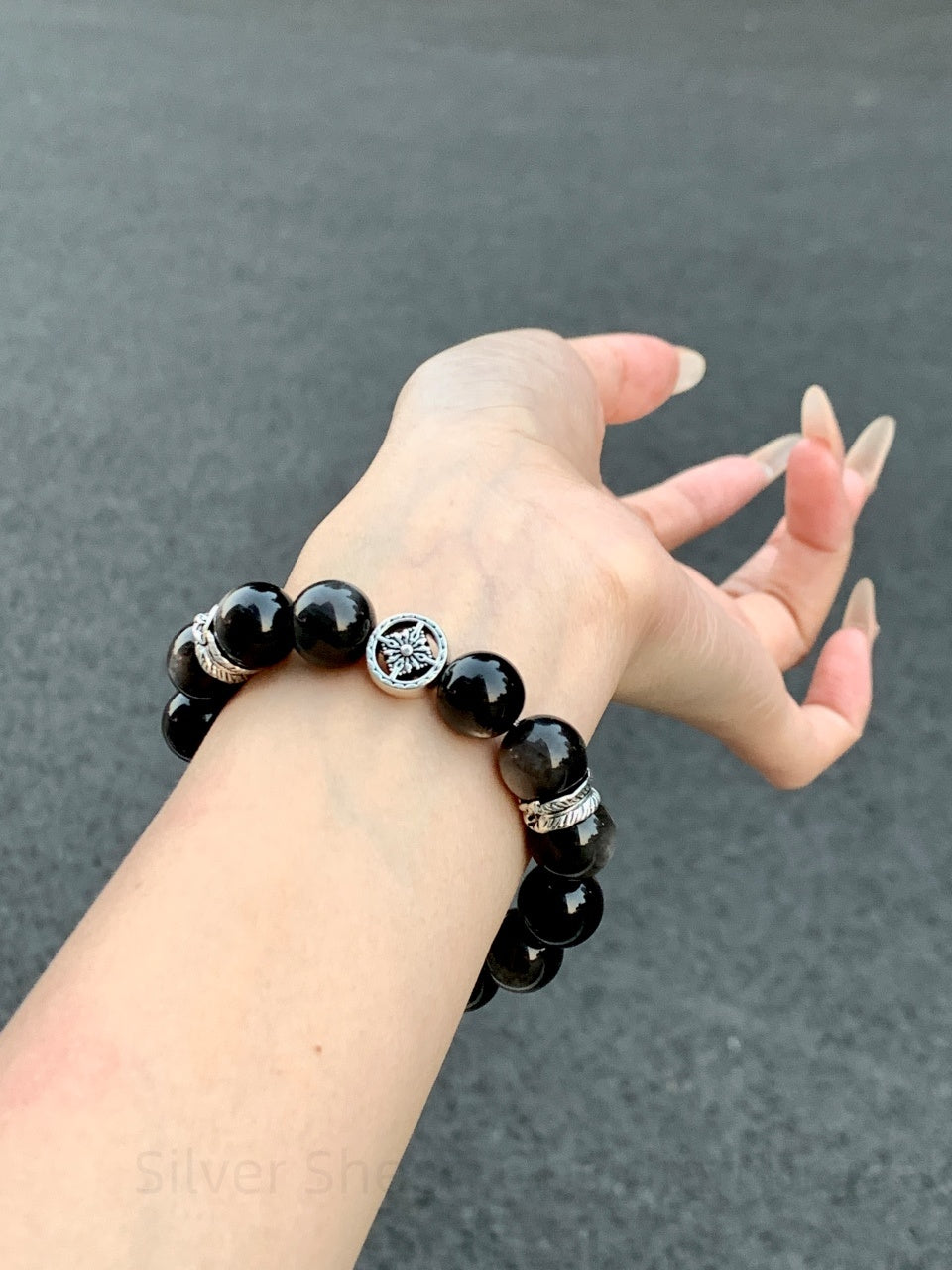 Silver Sheen Obsidian Bracelet for Protection, Wealth & Positive Energy - Spiritual Armor Jewelry with Healing Stones