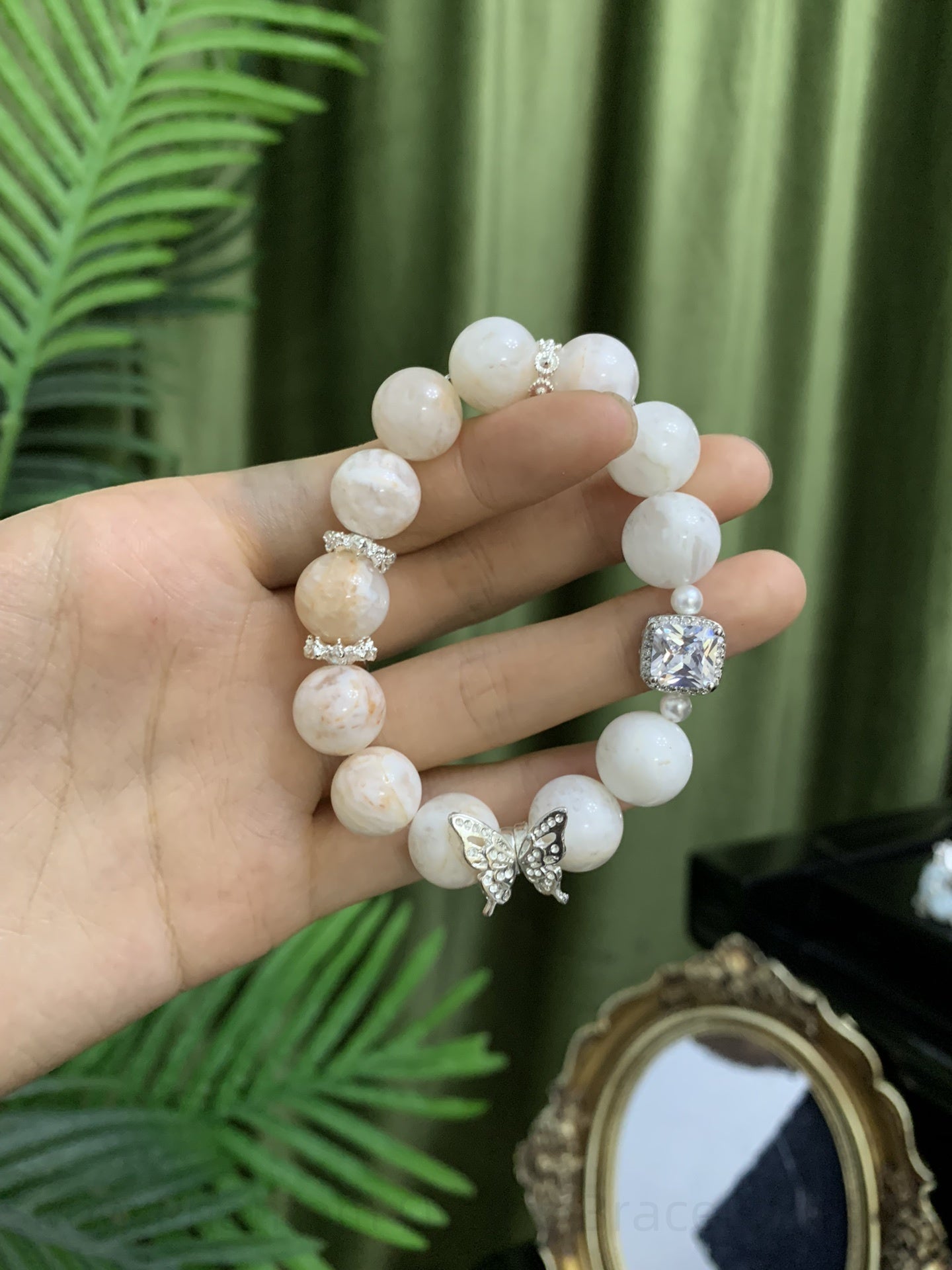 Snow Phantom Quartz Bracelet for Abundance & Confidence - Handmade Crystal Jewelry for Career Success, Harmony & Positive Energy
