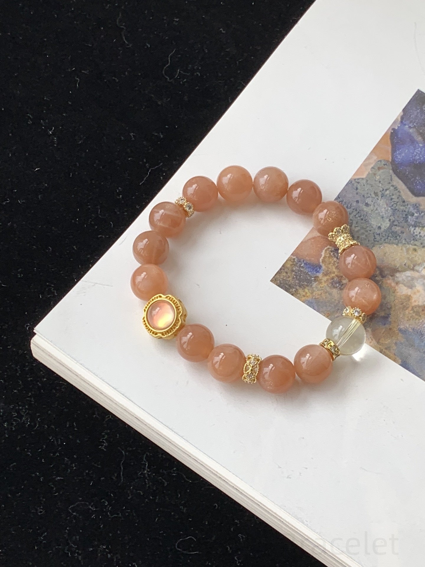 Sunstone Crystal Bracelet for Positive Energy & Prosperity - Solar Charged Gemstone Jewelry for Confidence, Courage and Good Fortune