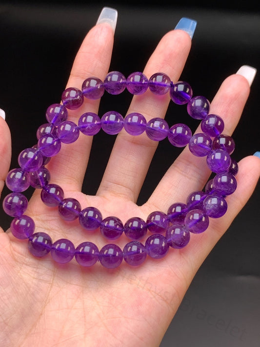Uruguayan Amethyst Bracelet - Crown Chakra Crystal for Intuition & Focus | Handmade Spiritual Jewelry for Wisdom & Emotional Balance