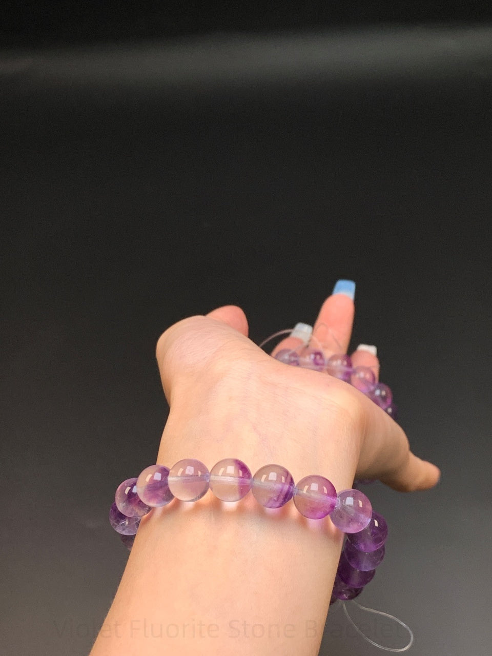 Violet Fluorite Stone Bracelet - Third Eye Awakening & Energy Shield | For Wisdom & Spiritual Harmony