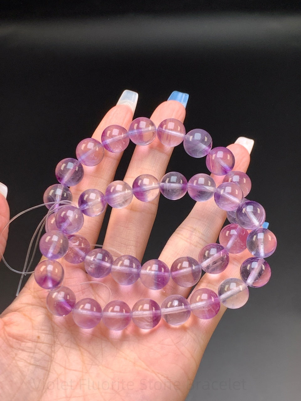 Violet Fluorite Stone Bracelet - Third Eye Awakening & Energy Shield | For Wisdom & Spiritual Harmony