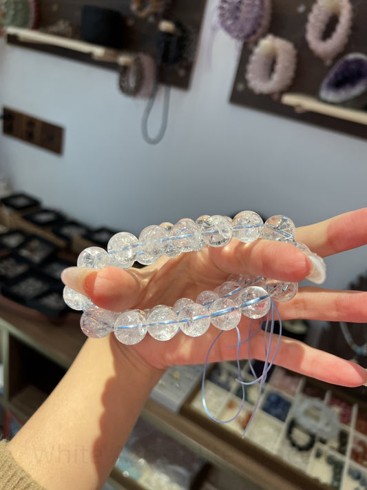 White Azeztulite Bracelet - High-Vibration Crystal for Clarity & Calm | Handmade Energy Jewelry for Focus & Emotional Balance