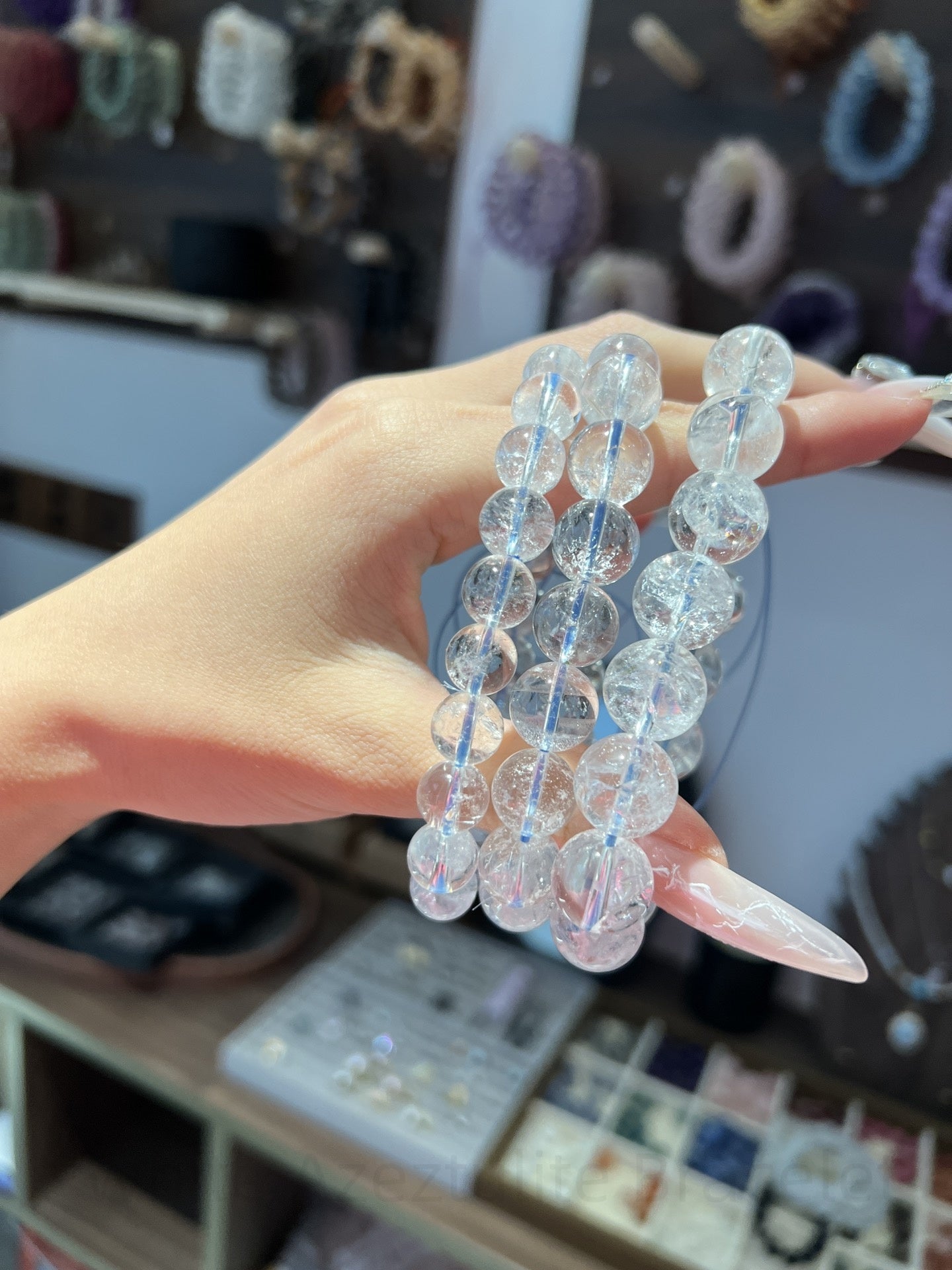 White Azeztulite Bracelet - High-Vibration Crystal for Clarity & Calm | Handmade Energy Jewelry for Focus & Emotional Balance