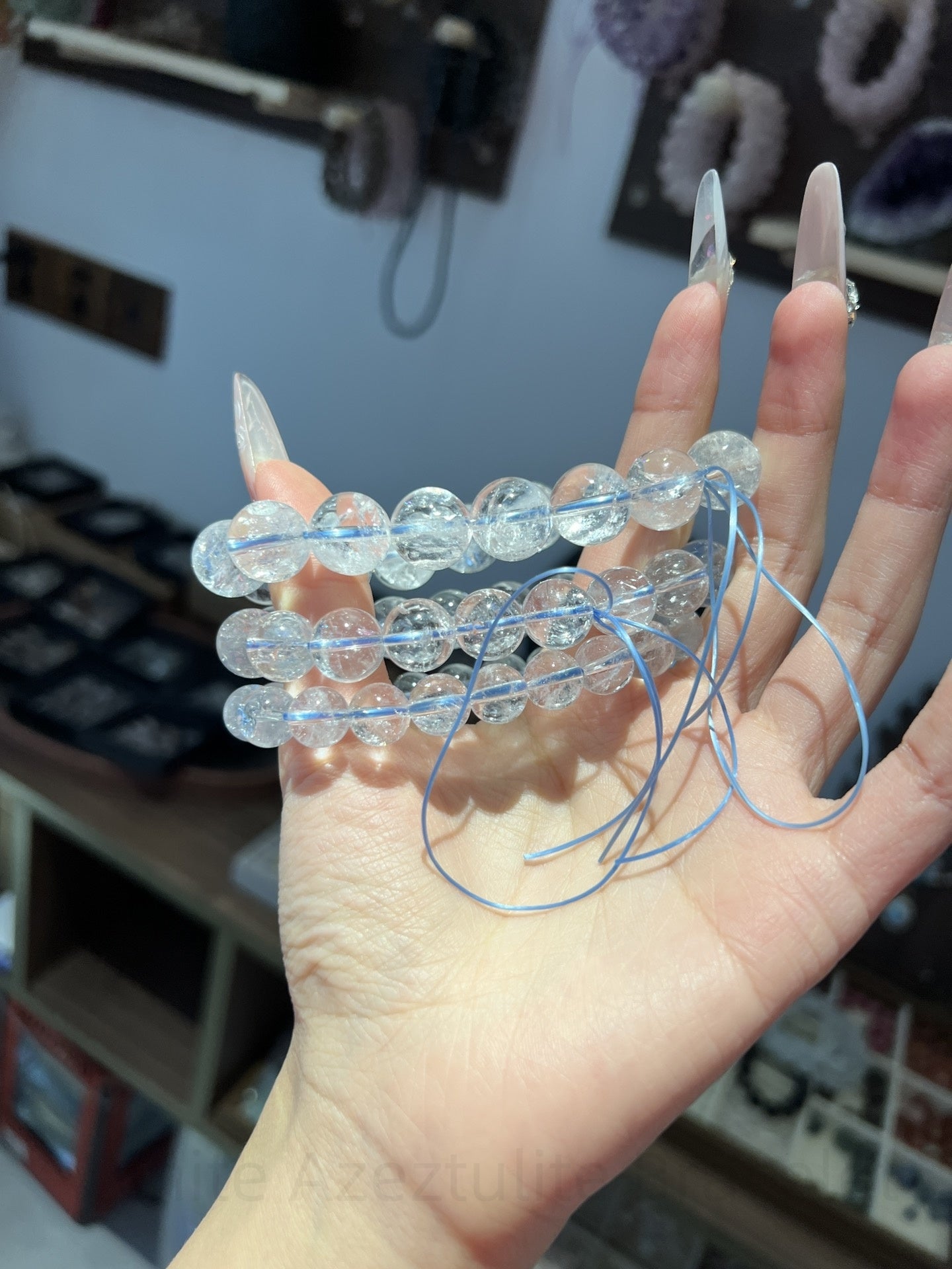 White Azeztulite Bracelet - High-Vibration Crystal for Clarity & Calm | Handmade Energy Jewelry for Focus & Emotional Balance