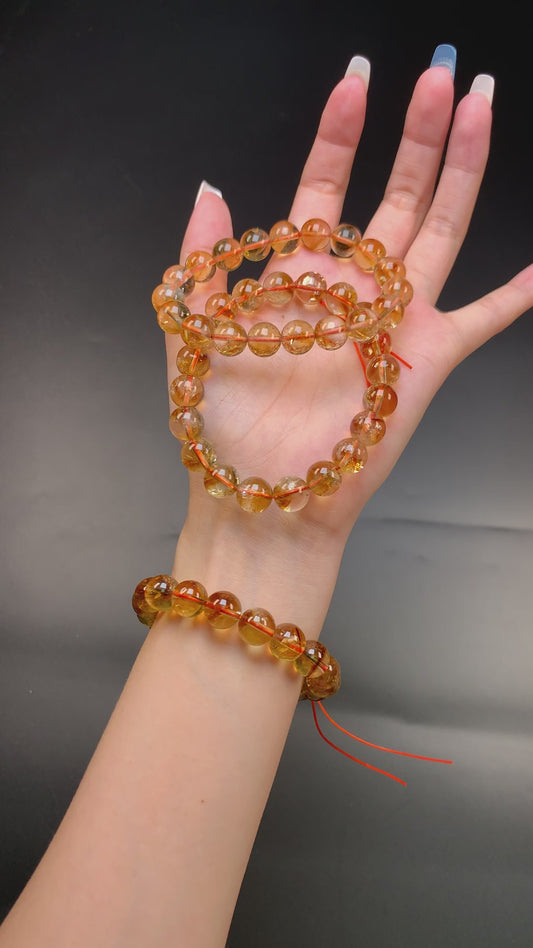 Citrine Tower Bracelet - Natural Crystal for Wealth, Confidence & Energy Protection