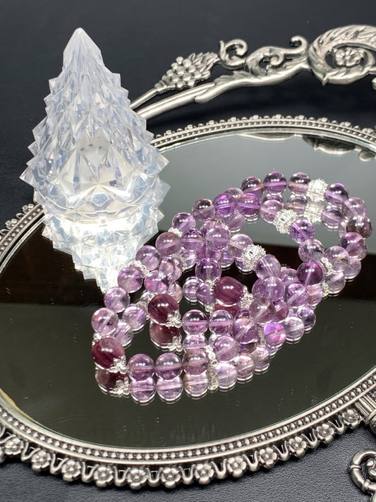 Amethyst-Yellow Citrine & Lepidolite Bracelet for Spiritual Balance, Creativity & Positive Energy