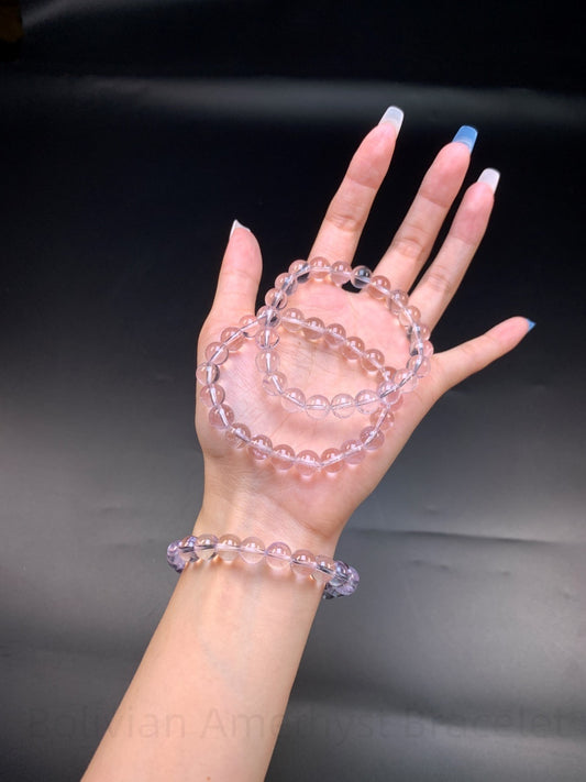 Bolivian Amethyst Bracelet - Energy Cleansing & Intuition Crystal | Handmade for Emotional Balance, Clarity & Restful Sleep