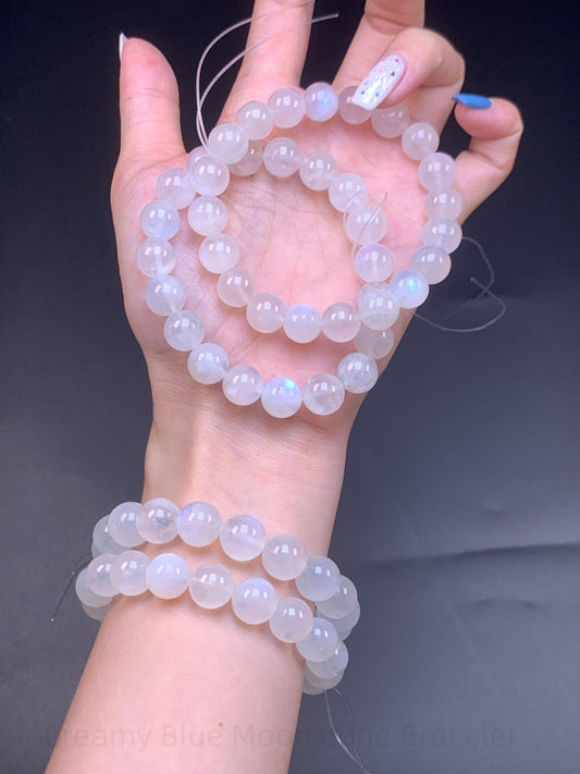 Creamy Blue Moonstone Bracelet - The Intuitive's Crystal | Handcrafted for Emotional Balance, Divine Feminine Energy & Peaceful Sleep