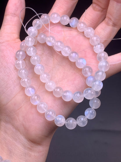 Creamy Blue Moonstone Bracelet - The Intuitive's Crystal | Handcrafted for Emotional Balance, Divine Feminine Energy & Peaceful Sleep