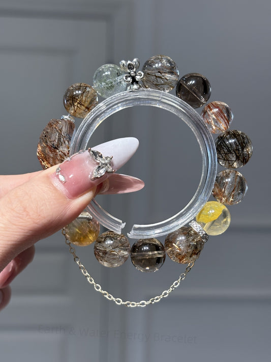 Earth & Water Energy Bracelet - Strategic Resilience & Wealth Flow, Chakra-Balanced Crystal Jewelry for Executives