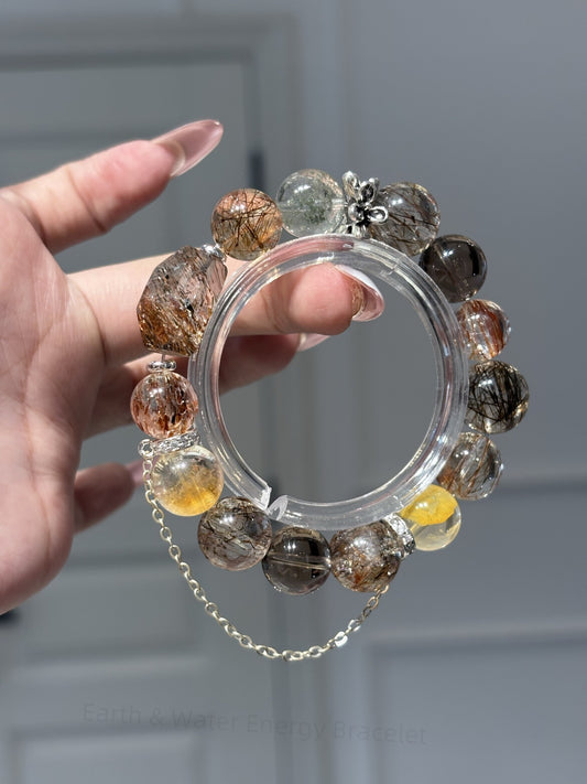 Earth & Water Energy Bracelet - Strategic Resilience & Wealth Flow, Chakra-Balanced Crystal Jewelry for Executives