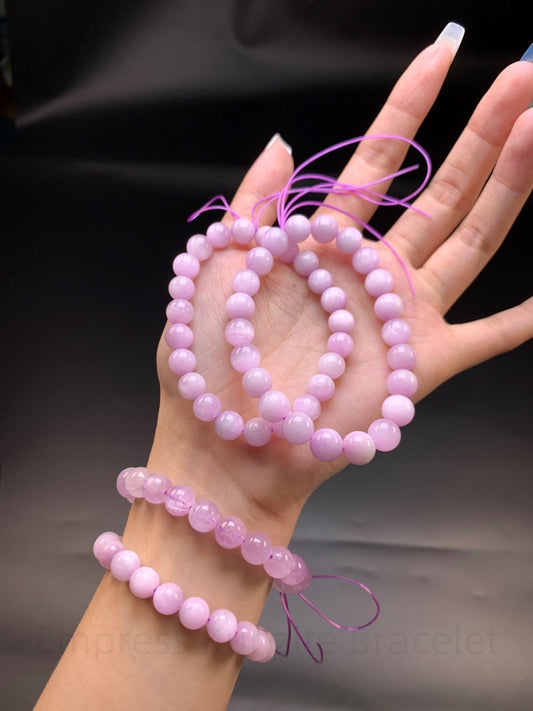 Empress Kunzite Bracelet - Crown Chakra Crystal for Creativity & Love | Handmade Lithium Quartz Jewelry for Spiritual Growth & Confidence