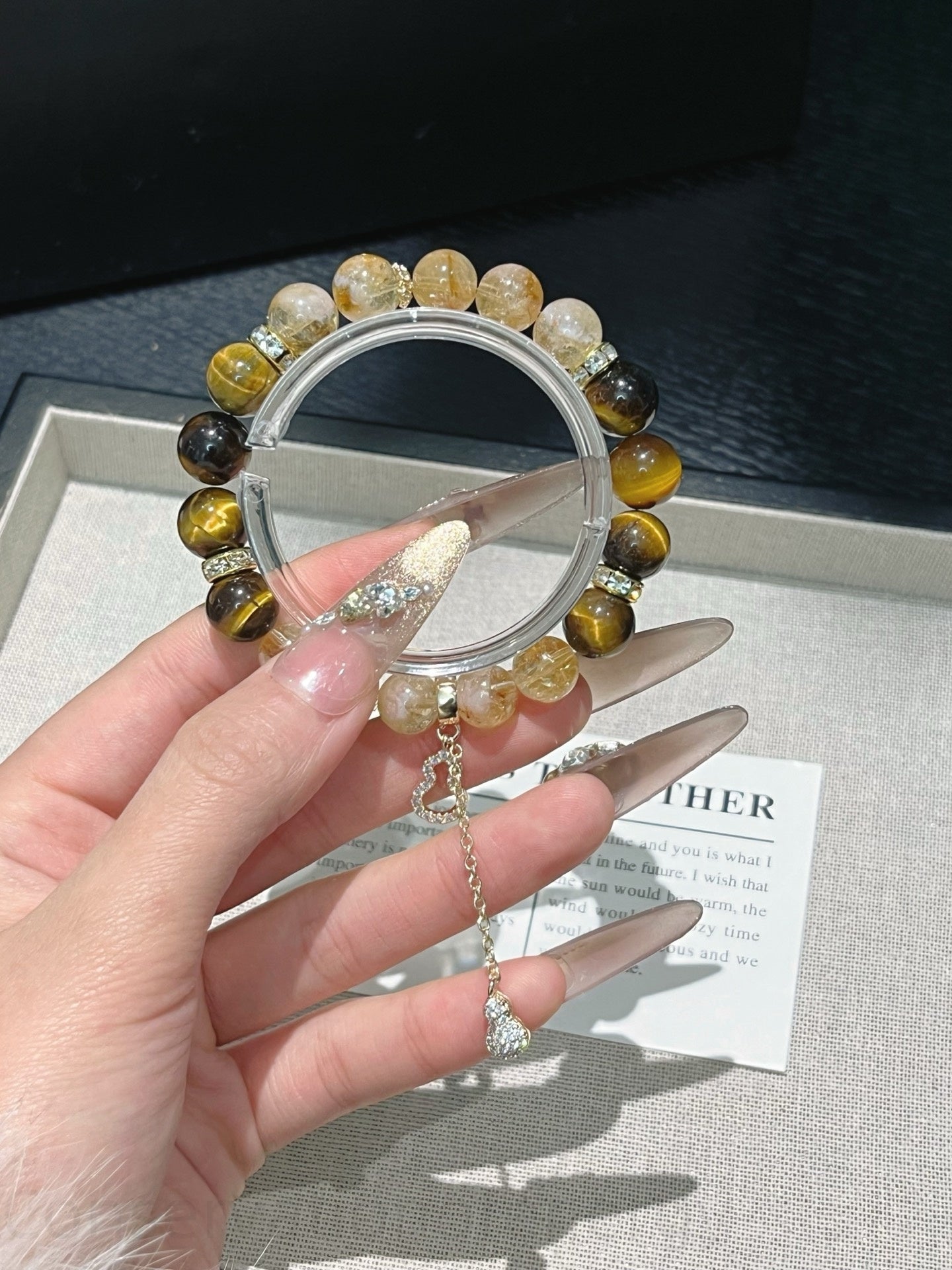 Golden Power Duo Bracelet - Citrine & Tiger Eye Stones for Abundance, Clarity & Confidence | Handmade Energy Jewelry