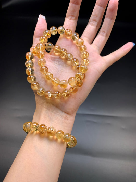 Golden Pyramid Quartz Bracelet - Wealth Energy & Abundance Crystal | Handmade for Success, Motivation & Positive Flow