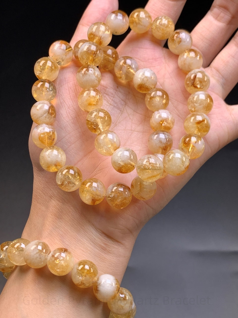 Golden Pyramid Quartz Bracelet - Wealth & Confidence Crystal | Handmade for Abundance, Rational Thinking & Emotional Balance