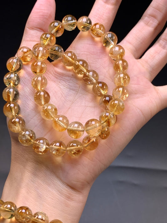 Golden Pyramid Quartz Bracelet - Wealth Energy & Abundance Crystal | Handmade for Success, Motivation & Positive Flow