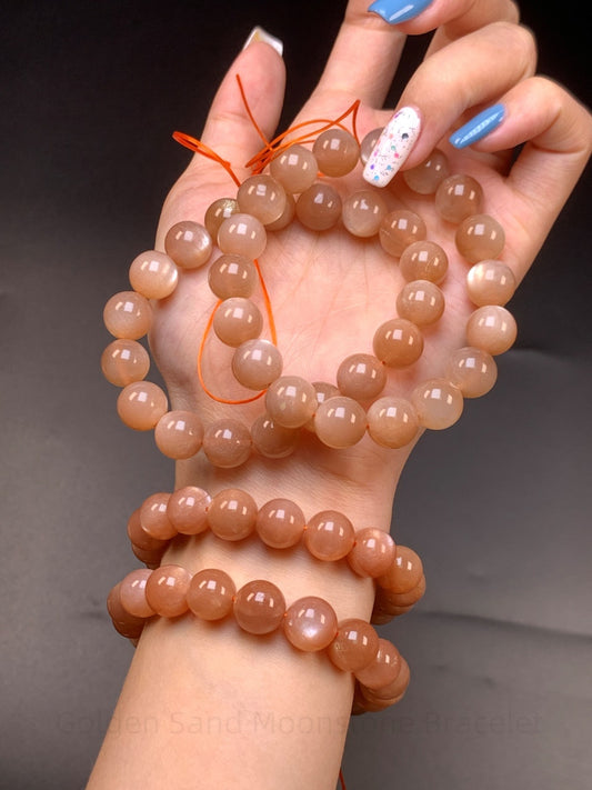 Golden Sand Moonstone Bracelet - Solar Plexus Crystal for Confidence & Harmony | Handmade for Personal Power & Emotional Balance