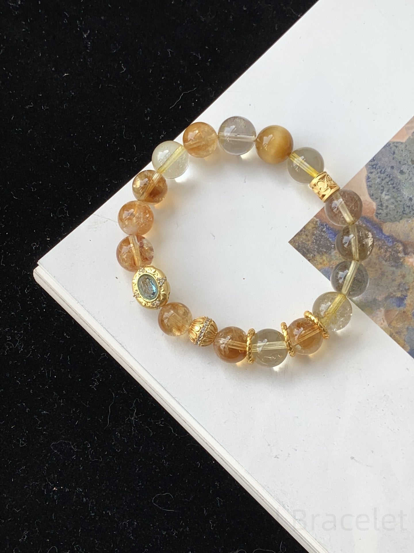 Golden Trio Crystal Bracelet - Citrine, Tiger Eye & Yellow Prasiolite for Abundance, Confidence & Spiritual Balance