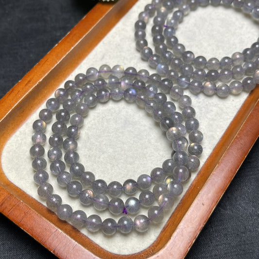 Gray Moonstone Bracelet - Intuition & Inner Peace Crystal | Handmade for Emotional Balance, Insight & Restful Nights