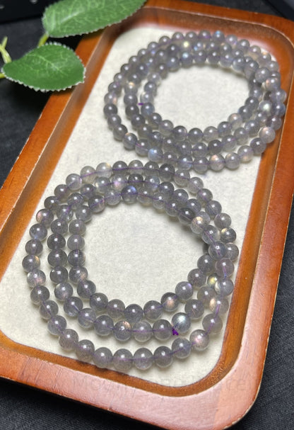 Gray Moonstone Bracelet - Intuition & Inner Peace Crystal | Handmade for Emotional Balance, Insight & Restful Nights