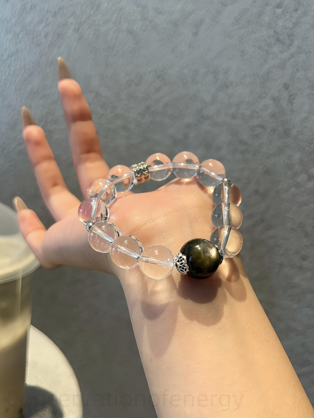 Green Lepidolite & Clear Quartz Energy Bracelet - Stress Relief, Mental Clarity, Positive Balance & Creativity Boost