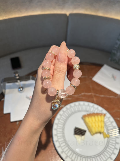 Harmony Crystal Bracelet: Rose Quartz & Snowflake Obsidian for Love, Wisdom, and Abundance