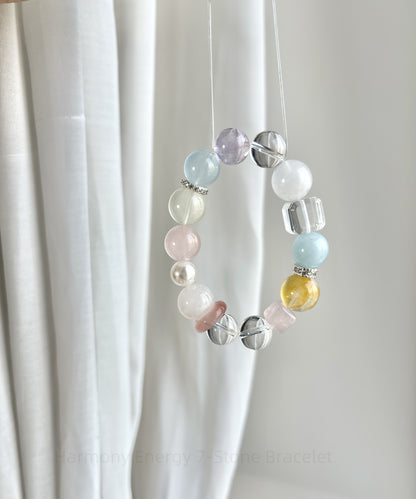 Harmony Energy 7-Stone Bracelet - Balancing Elements Chakra Jewelry for Mindfulness & Spiritual Growth