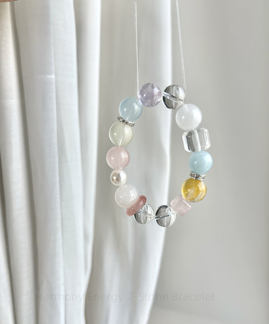 Harmony Energy 7-Stone Bracelet - Balancing Elements Chakra Jewelry for Mindfulness & Spiritual Growth