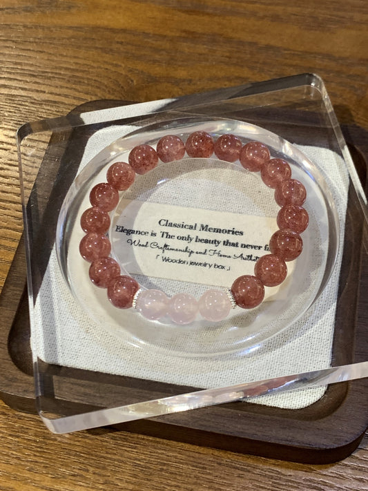 Harmony Energy Crystal Bracelet - Rose Quartz & Strawberry Quartz for Love, Wisdom & Abundance | Handcrafted Positive Energy Jewelry