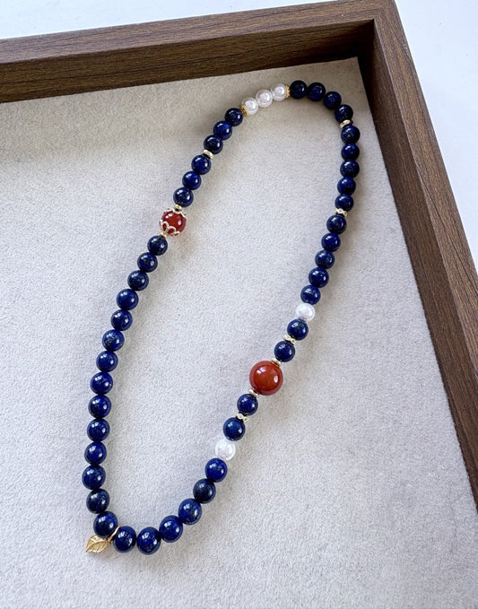 Lapis Lazuli & Red Agate Energy Bracelet for Spiritual Balance, Inner Strength & Positive Vibes | Chakra Jewelry Gift