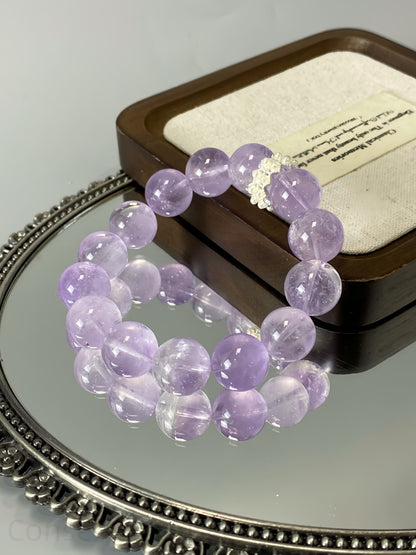 Lavender Amethyst Crystal Bracelet for Spiritual Awakening & Emotional Balance | Energy Cleansing Jewelry Gift for Women Men