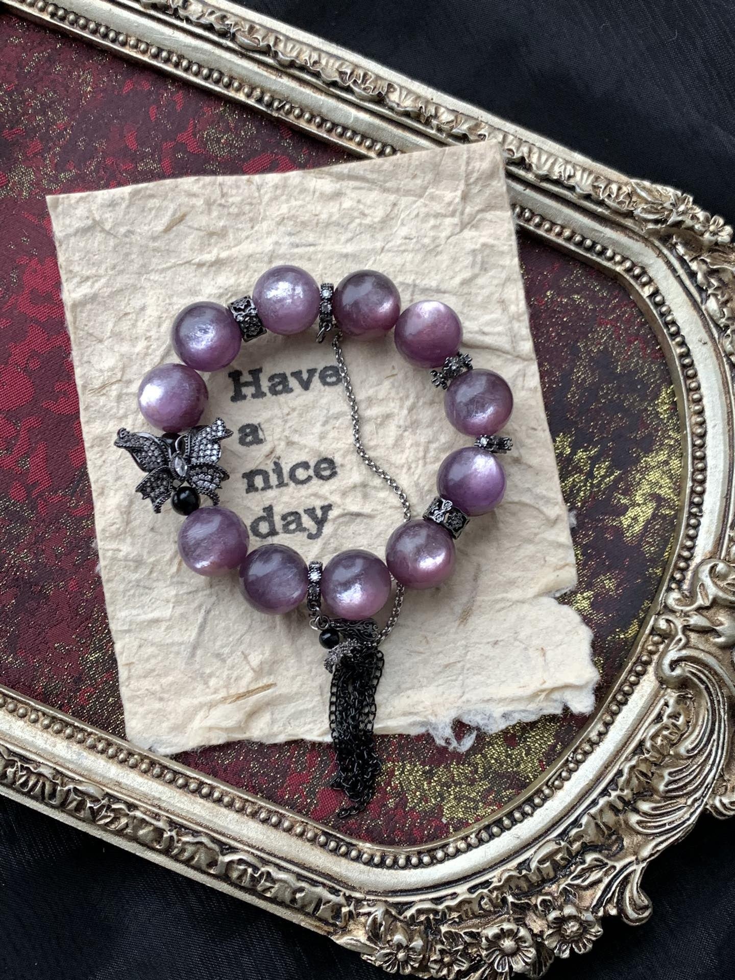 Lepidolite Crystal Bracelet for Calm, Love & Confidence – Spiritual Healing Stone with Protection Energy – Chakra Balancing Jewelry Gift