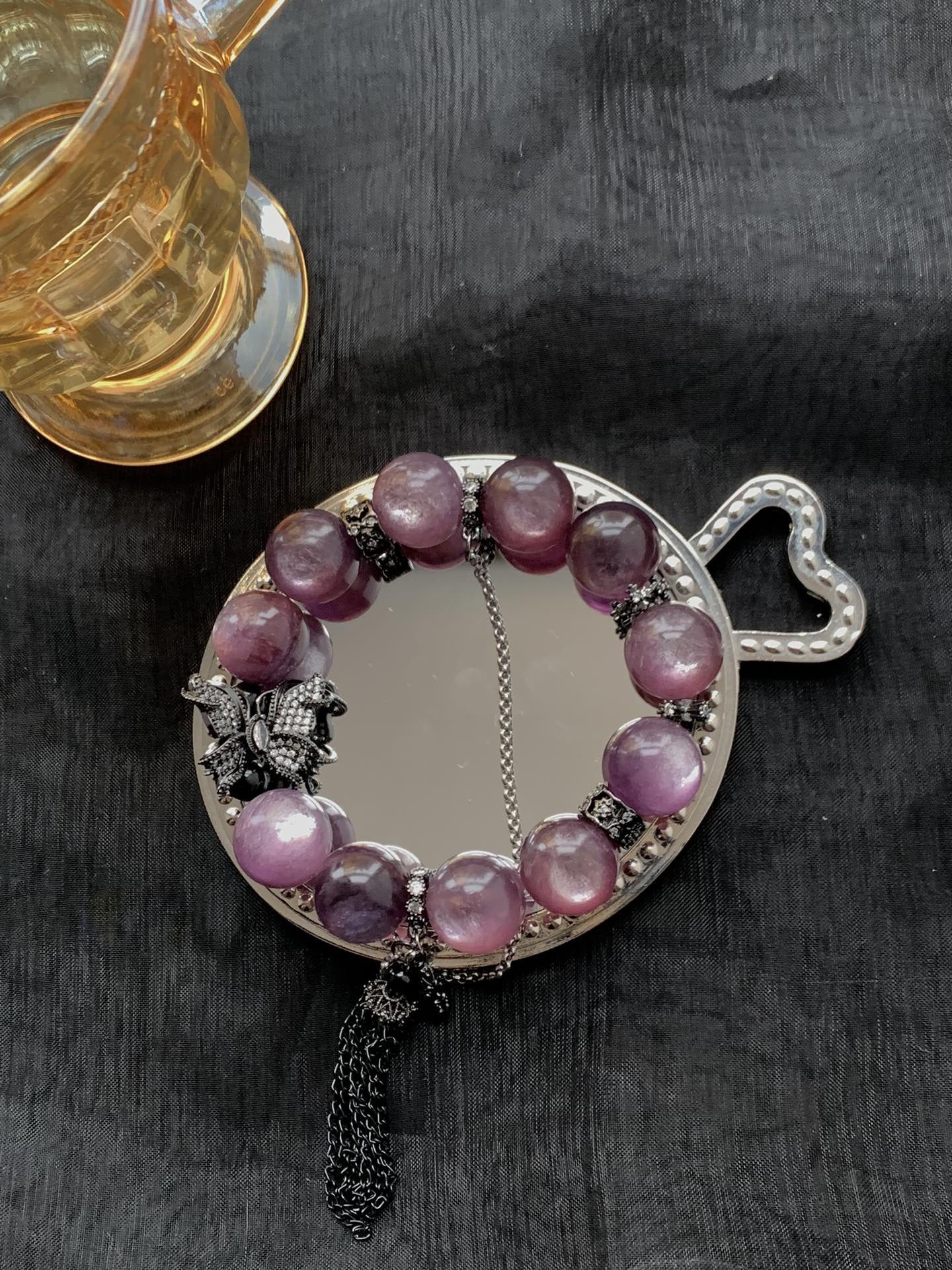 Lepidolite Crystal Bracelet for Calm, Love & Confidence – Spiritual Healing Stone with Protection Energy – Chakra Balancing Jewelry Gift