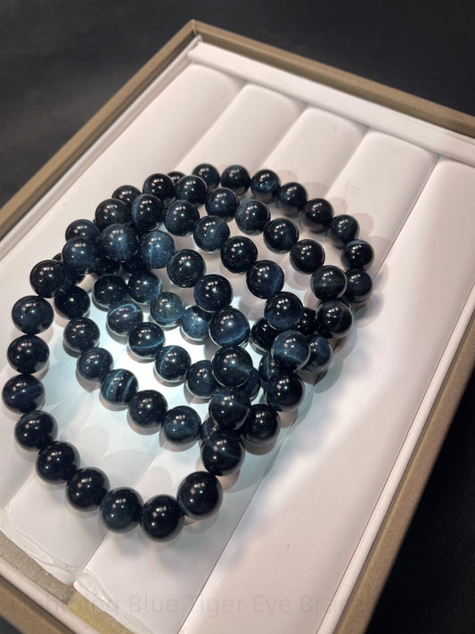 Lightning Blue Tiger Eye Bracelet - Stone of Clarity & Courage | Natural Crystal Energy Beads