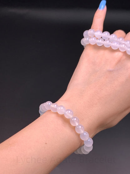 Lychee Agate Bracelet - Harmony & Good Fortune Crystal | Handmade for Protection, Confidence & Positive Energy