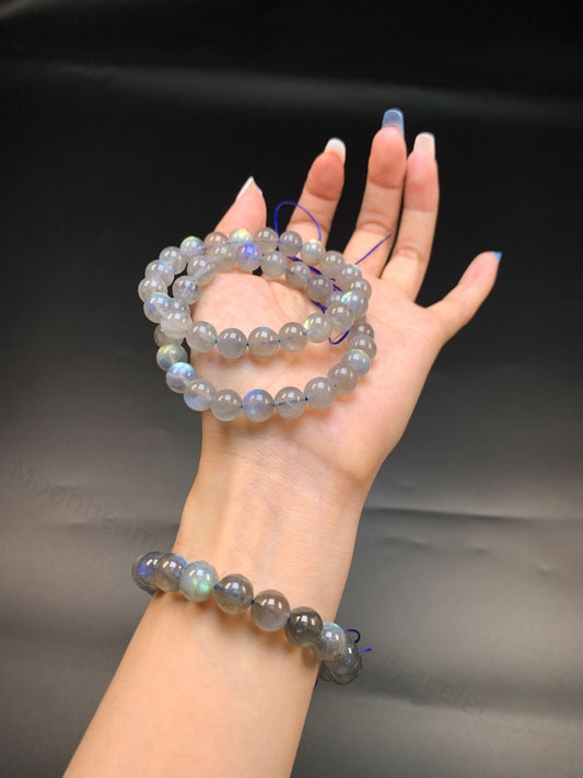 Moonbeam Gray Moonstone Bracelet - The Intuitive's Crystal for Emotional Balance & Gentle Sleep | Handmade Moon Energy Jewelry