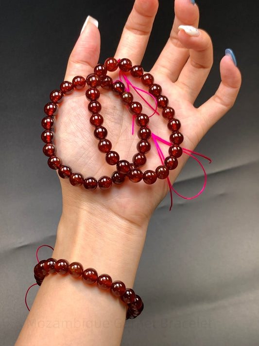 Mozambique Garnet Bracelet - Stone of Passion & Purpose | Handcrafted Crystal Jewelry for Love, Vitality & Success