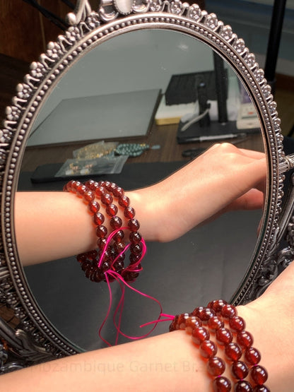 Mozambique Garnet Bracelet - Stone of Passion & Purpose | Handcrafted Crystal Jewelry for Love, Vitality & Success