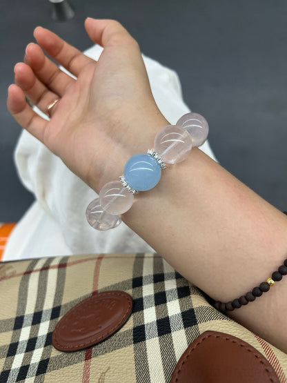 Mozambique Starline Pink Quartz Bracelet for Love, Harmony & Personal Magnetism - Natural Crystal Energy Jewelry
