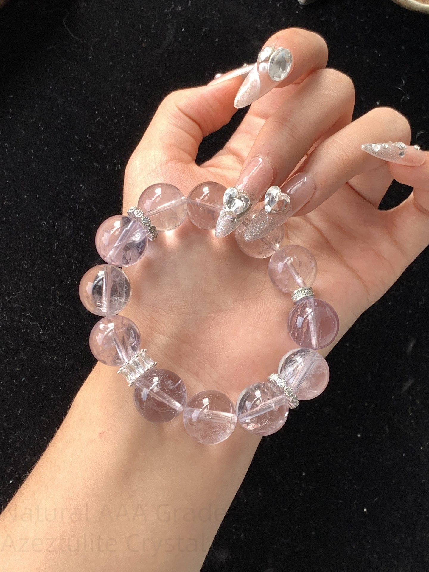 Natural AAA Grade Purple Azeztulite Crystal Bracelet for Spiritual Growth, Positive Energy & Balance - Adjustable Unisex Healing Stone Jewelry Gift