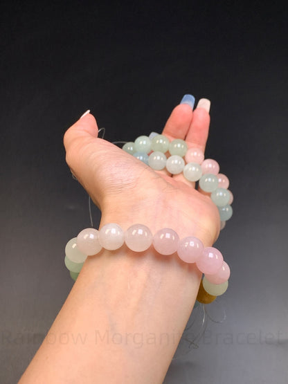 Rainbow Morganite Bracelet - Love & Harmony Crystal Jewelry | Handmade for Romance, Self-Care & Emotional Balance
