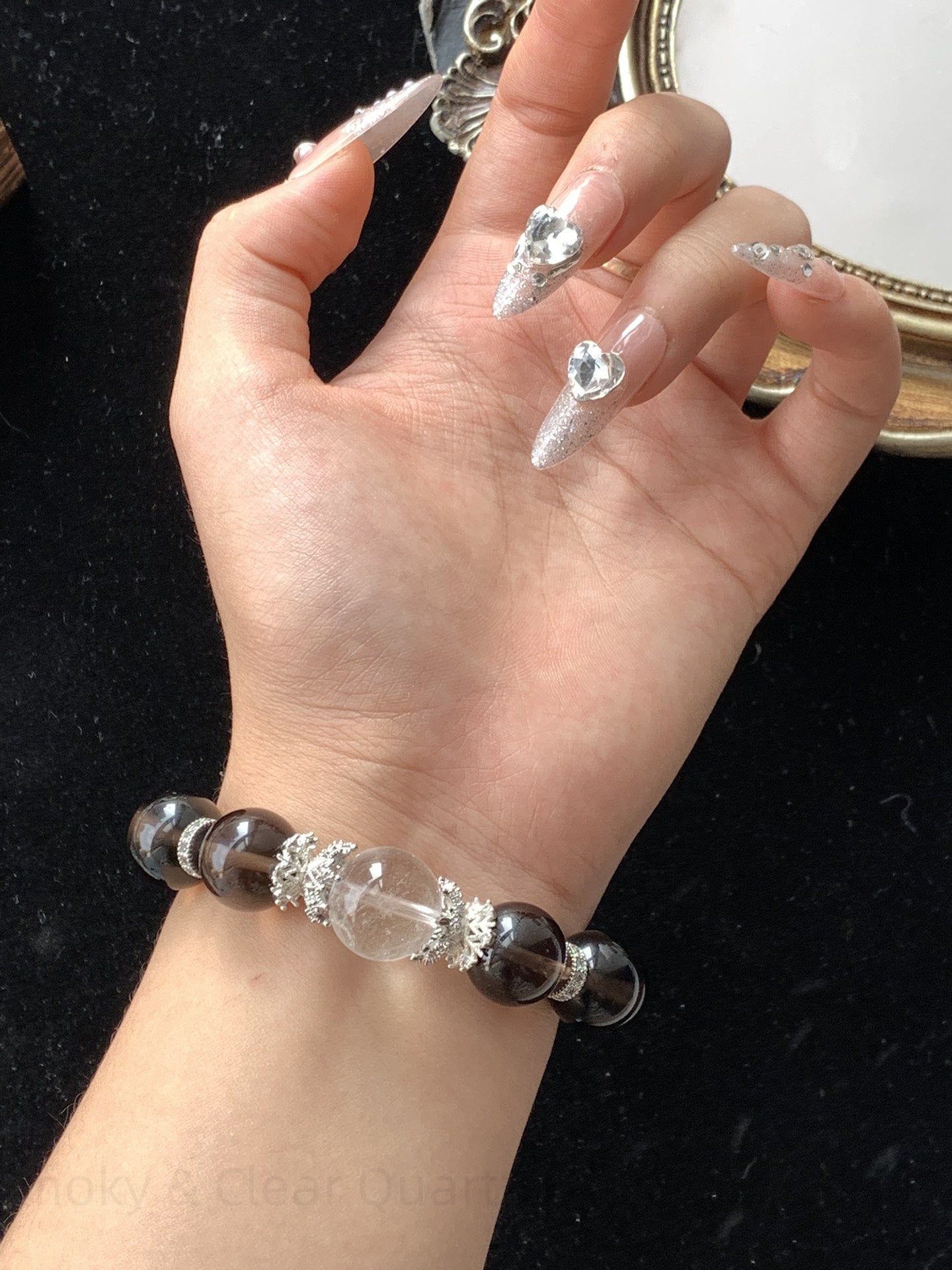Smoky & Clear Quartz Energy Bracelet - Focus Booster, Spiritual Balance, Protection Stone Jewelry for Positive Vibes