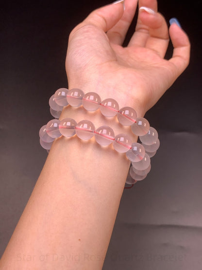 Star of David Rose Quartz Bracelet - Sacred Geometry Love Crystal | Handmade Hexagram Jewelry for Heart Healing & Divine Feminine Energy