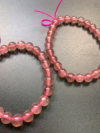 Strawberry Quartz Bracelet - Love & Social Harmony Crystal | Handmade for Confidence, Relationships & Positive Energy
