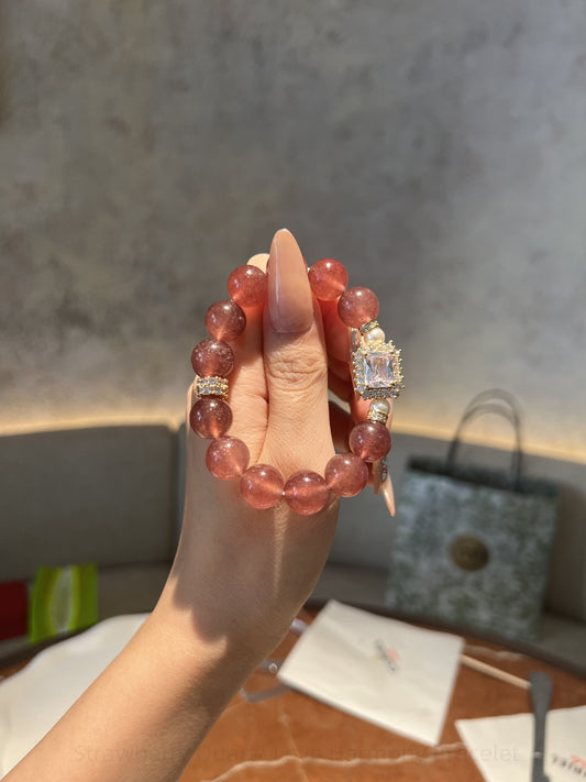 Strawberry Quartz Love Harmony Bracelet: Attract Positive Energy & Radiant Confidence