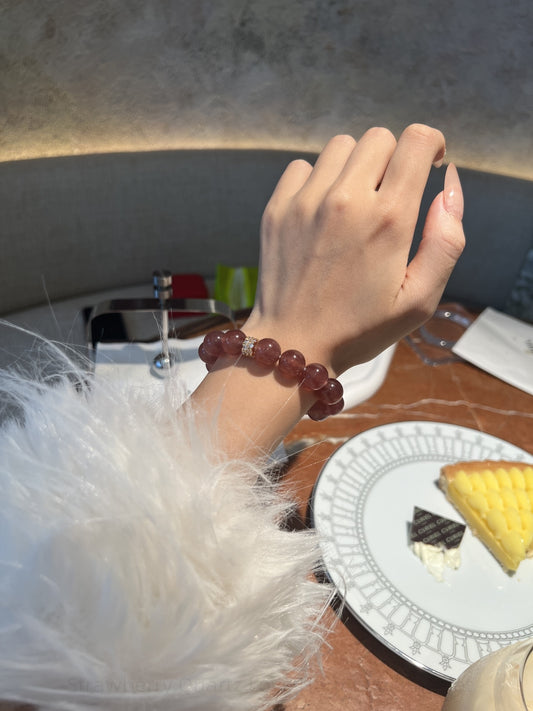 Strawberry Quartz Love Harmony Bracelet: Attract Positive Energy & Radiant Confidence