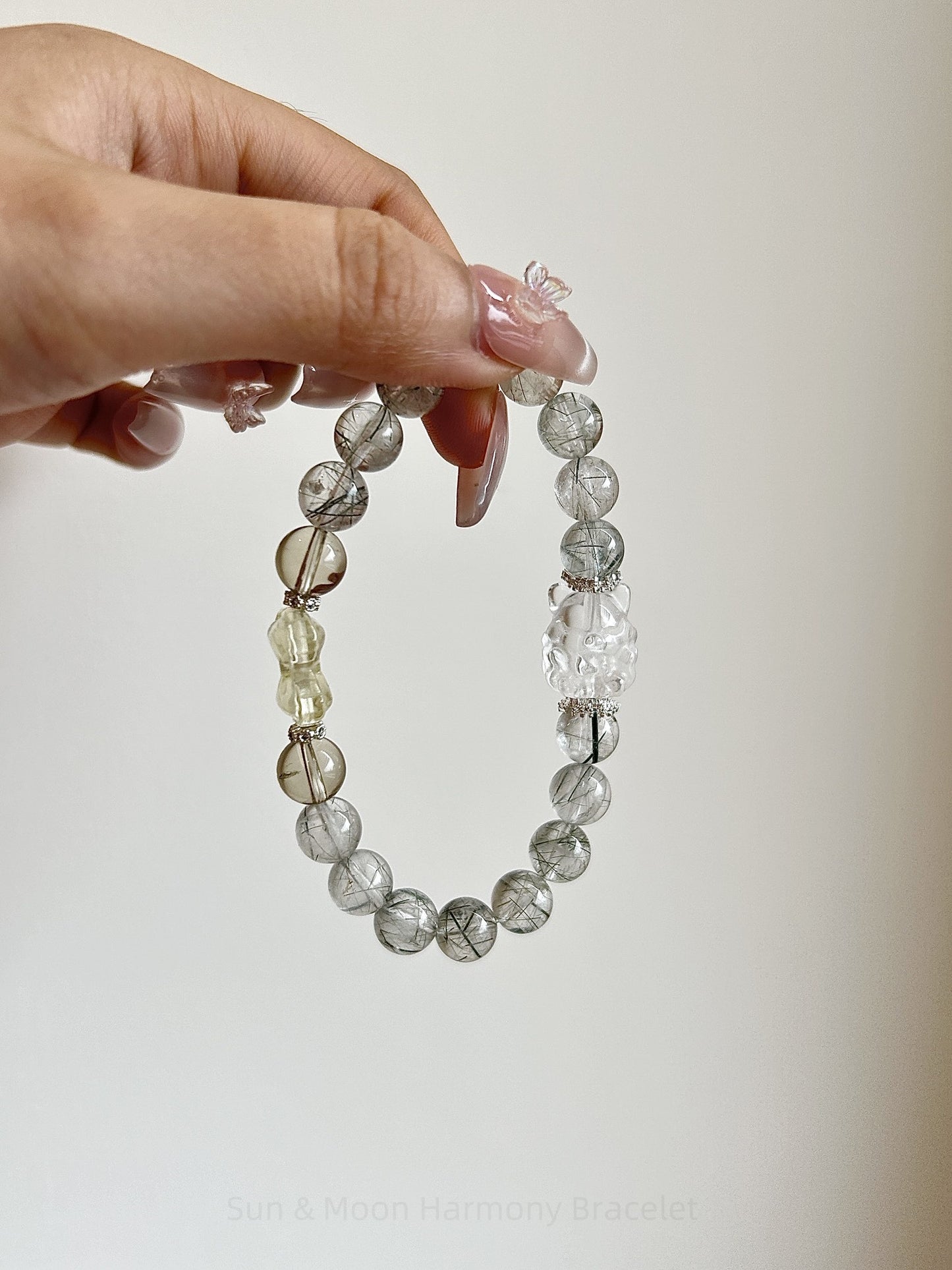 Sun & Moon Harmony Bracelet: Citrine + Rose Quartz Divine Energy Duo
