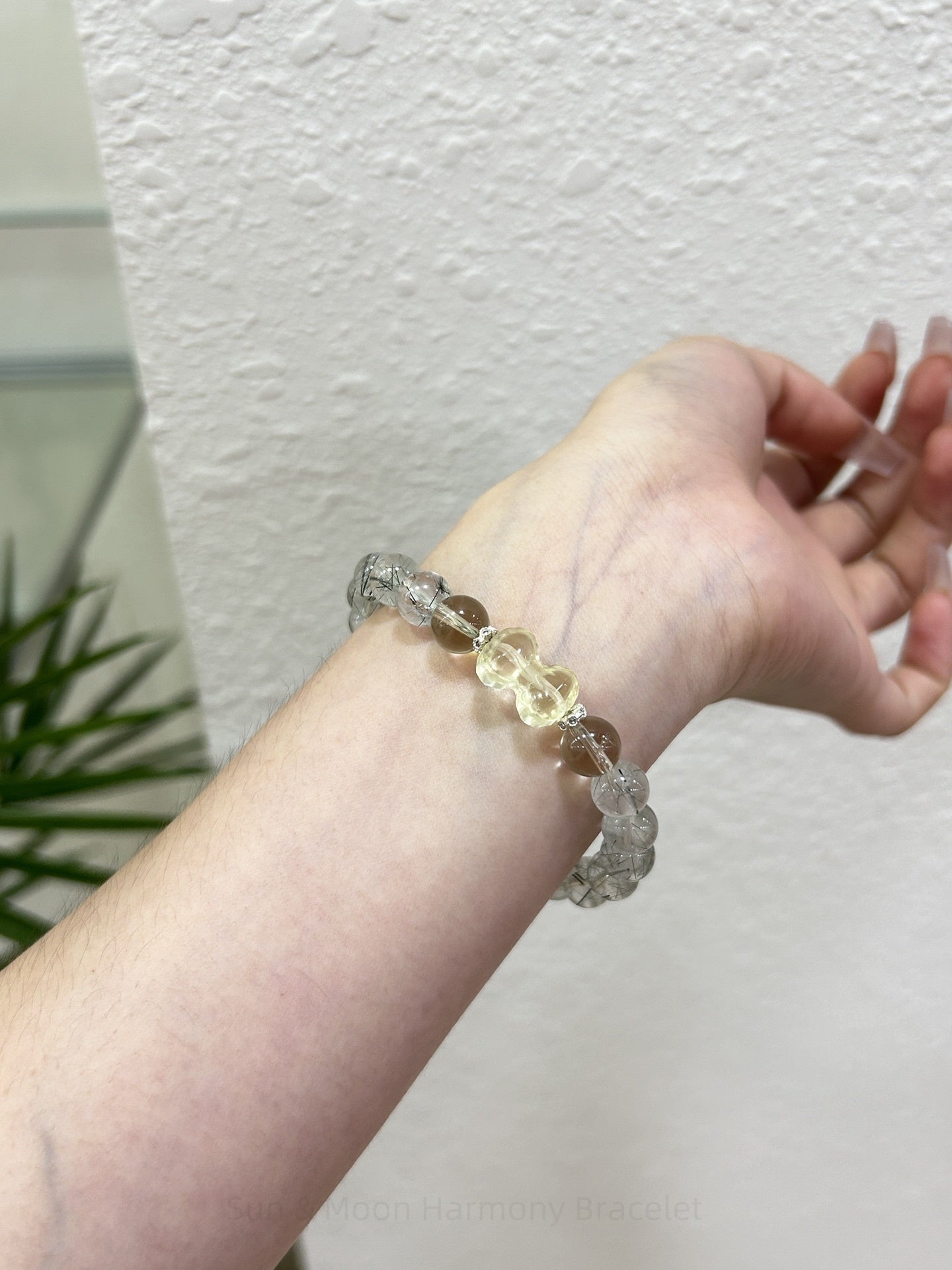 Sun & Moon Harmony Bracelet: Citrine + Rose Quartz Divine Energy Duo